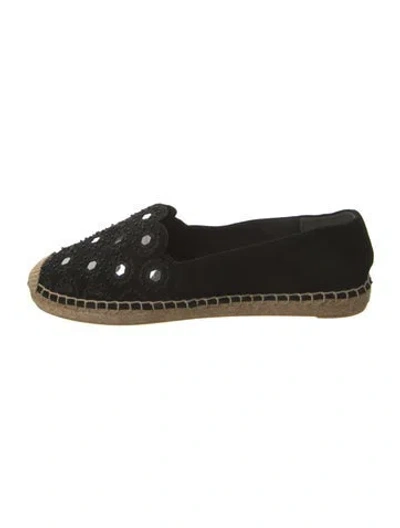 Pre-owned Tory Burch Suede Espadrilles In Black