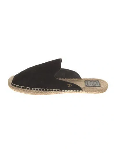 Pre-owned Tory Burch Suede Espadrilles In Black