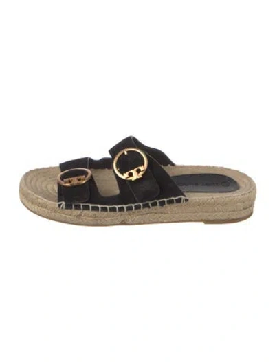 Pre-owned Tory Burch Suede Espadrilles In Black