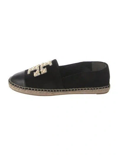 Pre-owned Tory Burch Suede Espadrilles In Black