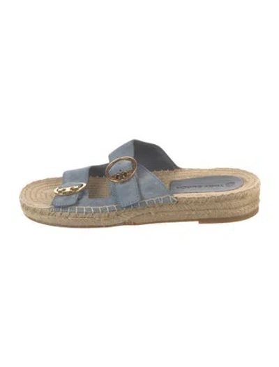 Pre-owned Tory Burch Suede Espadrilles In Blue
