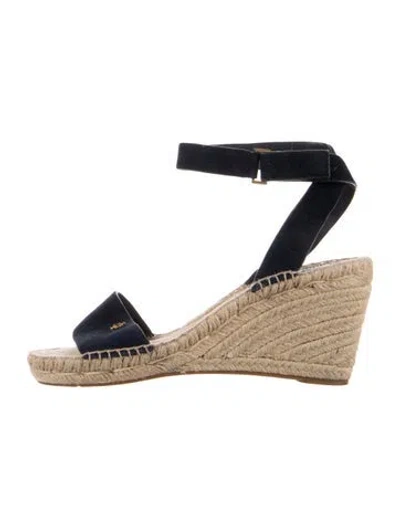 Pre-owned Tory Burch Suede Espadrilles In Blue