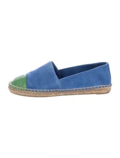 Pre-owned Tory Burch Suede Espadrilles In Blue/green