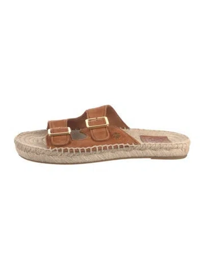 Pre-owned Tory Burch Suede Espadrilles In Brown