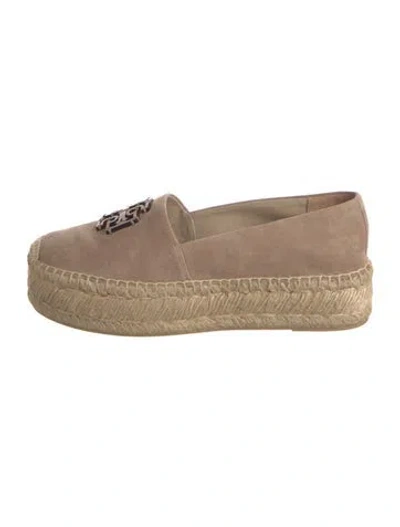Pre-owned Tory Burch Suede Espadrilles In Brown