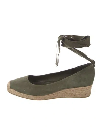 Pre-owned Tory Burch Suede Espadrilles In Green