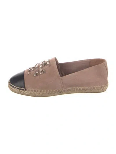 Pre-owned Tory Burch Suede Espadrilles In Neutrals