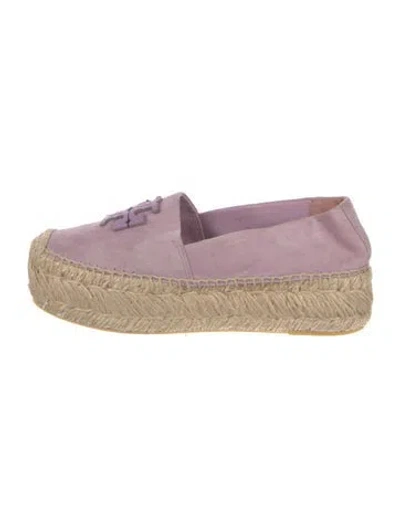 Pre-owned Tory Burch Suede Espadrilles In Purple