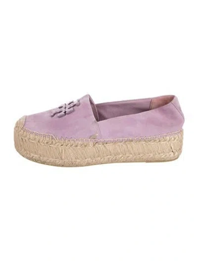 Pre-owned Tory Burch Suede Espadrilles In Purple