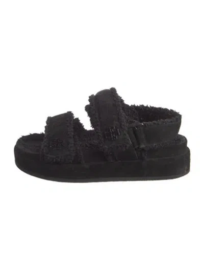 Pre-owned Tory Burch Suede Flats In Black