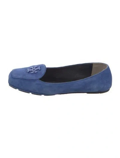 Pre-owned Tory Burch Suede Flats In Blue