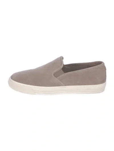 Pre-owned Tory Burch Suede Flats In Neutral