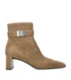 Tory Burch Georgia Suede Ankle Boots With Block Heel In Brown