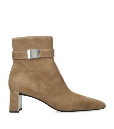 TORY BURCH SUEDE GEORGIA HEELED ANKLE BOOTS 55