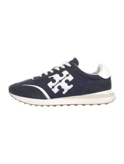 Pre-owned Tory Burch Suede Graphic Print Athletic Sneakers In Blue