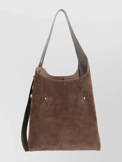 Tory Burch Suede Hobo Bag Adjustable Strap In Brown