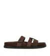 Tory Burch Chocolate Suede Ines Slippers In Brown