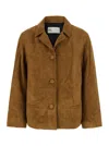 Tory Burch Structured Jacket With Tailored Silhouette In Brown