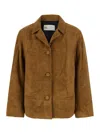 Tory Burch Structured Jacket With Tailored Silhouette In Brown