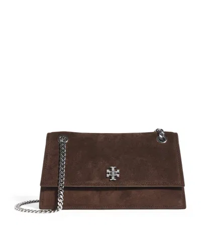 TORY BURCH SUEDE KIRA TURNLOCK SHOULDER BAG