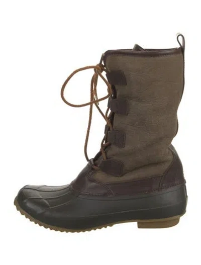 Pre-owned Tory Burch Suede Lace-up Boots In Brown