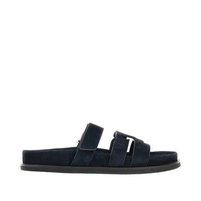 TORY BURCH SUEDE LEATHER 'INES' SLIDES
