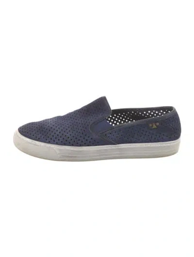 Pre-owned Tory Burch Suede Loafers In Blue