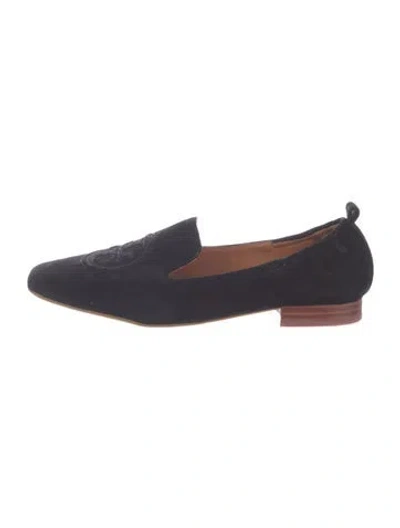 Pre-owned Tory Burch Suede Loafers In Blue