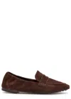 Tory Burch Suede Moccasin With Metal Logo Detail In Brown