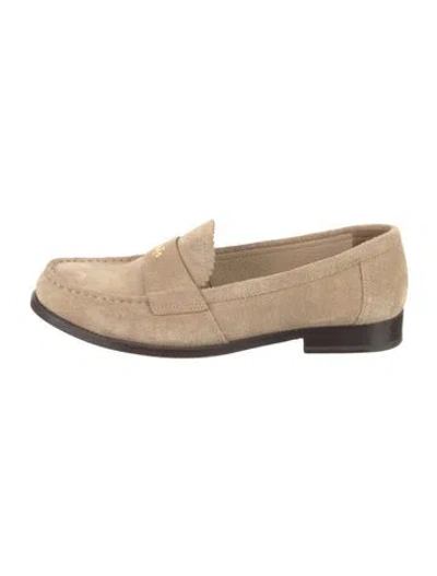 Pre-owned Tory Burch Suede Loafers In Brown