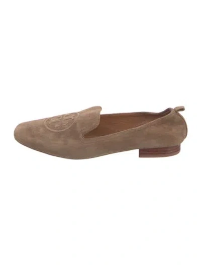 Pre-owned Tory Burch Suede Loafers In Brown