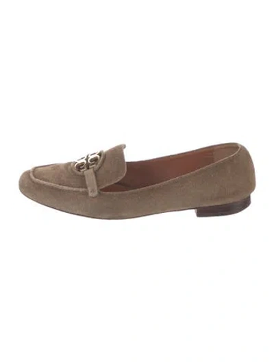 Pre-owned Tory Burch Suede Loafers In Brown