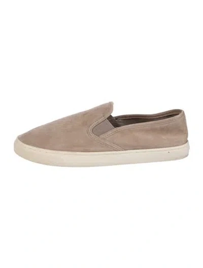 Pre-owned Tory Burch Suede Loafers In Gray