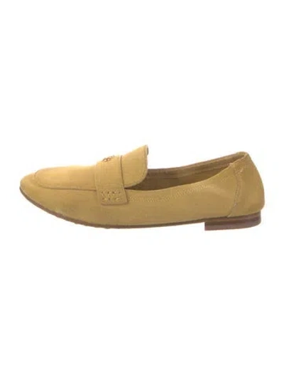 Pre-owned Tory Burch Suede Loafers In Neutral