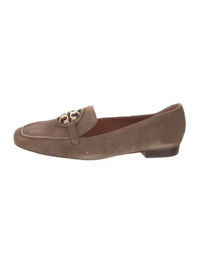 Pre-owned Tory Burch Suede Loafers In Neutral