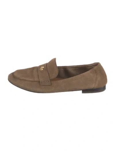 Pre-owned Tory Burch Suede Loafers In Neutrals