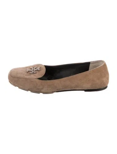 Pre-owned Tory Burch Suede Loafers In Neutrals
