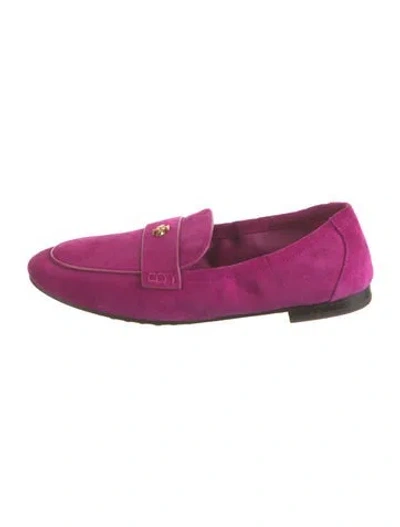 Pre-owned Tory Burch Suede Loafers In Pink