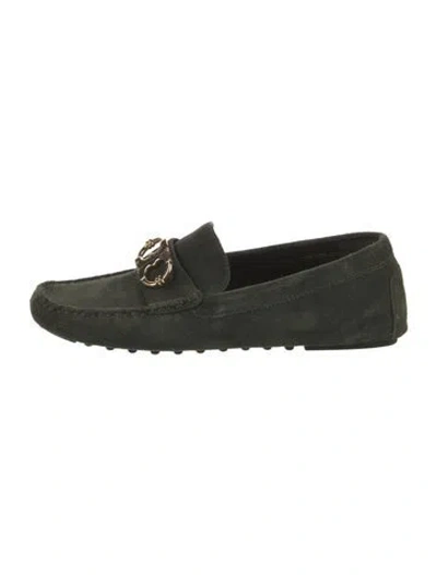 Pre-owned Tory Burch Suede Moccasins In Green