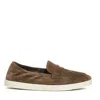 Tory Burch Slip-on Loafers With Suede Finish And Rubber Sole In Brown