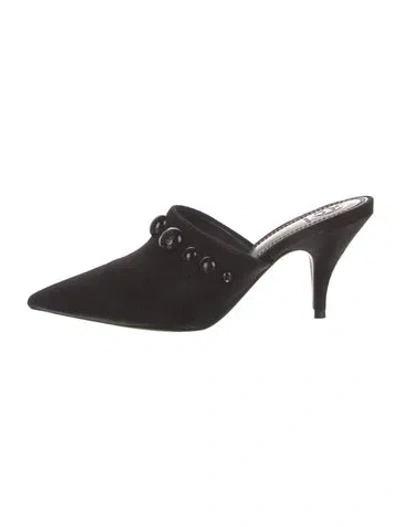 Pre-owned Tory Burch Suede Mules In Black