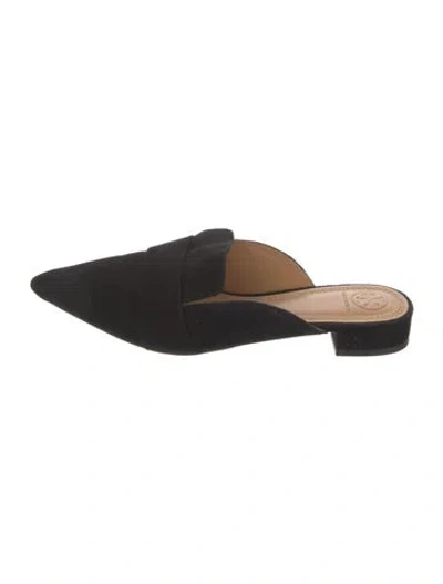Pre-owned Tory Burch Suede Mules In Black