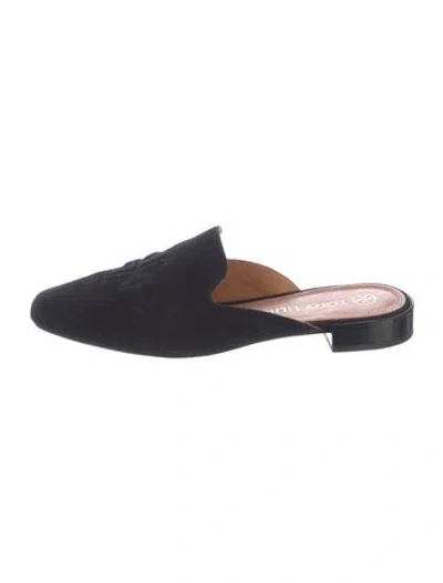 Pre-owned Tory Burch Suede Mules In Black