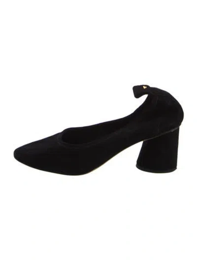 Pre-owned Tory Burch Suede Mules In Black