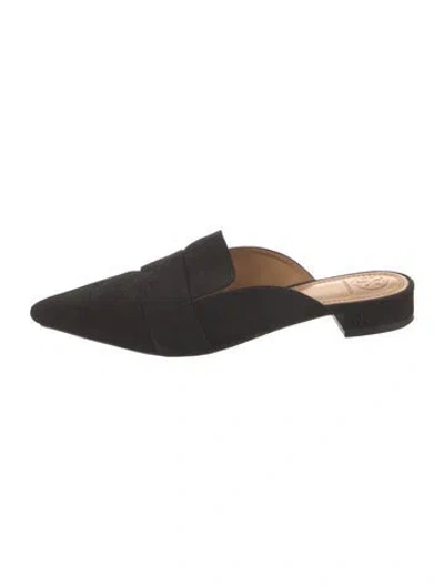 Pre-owned Tory Burch Suede Mules In Black