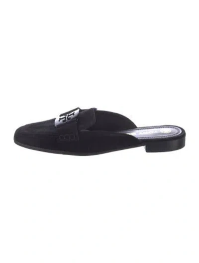 Pre-owned Tory Burch Suede Mules In Black
