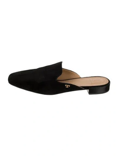Pre-owned Tory Burch Suede Mules In Black