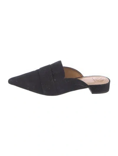 Pre-owned Tory Burch Suede Mules In Black