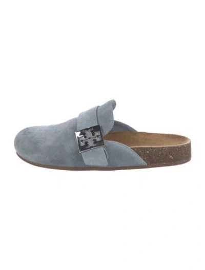 Pre-owned Tory Burch Suede Mules In Blue