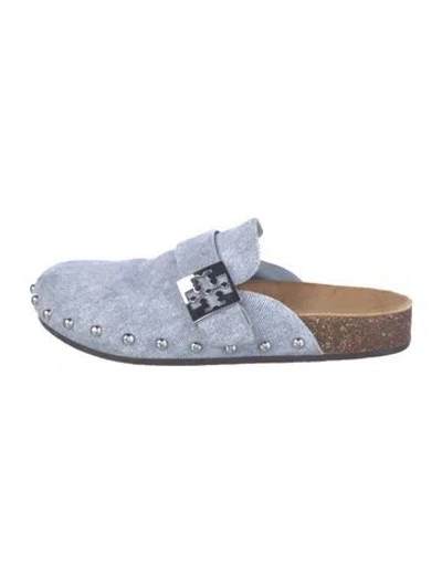 Pre-owned Tory Burch Suede Mules In Blue